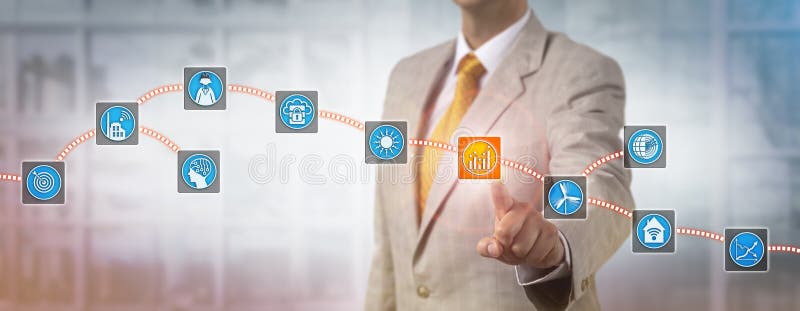 Unrecognizable male industry manager selecting a metering data block in a block chain. Concept for smart energy management and monitoring in renewable power sector via distributed ledger technology. Unrecognizable male industry manager selecting a metering data block in a block chain. Concept for smart energy management and monitoring in renewable power sector via distributed ledger technology.