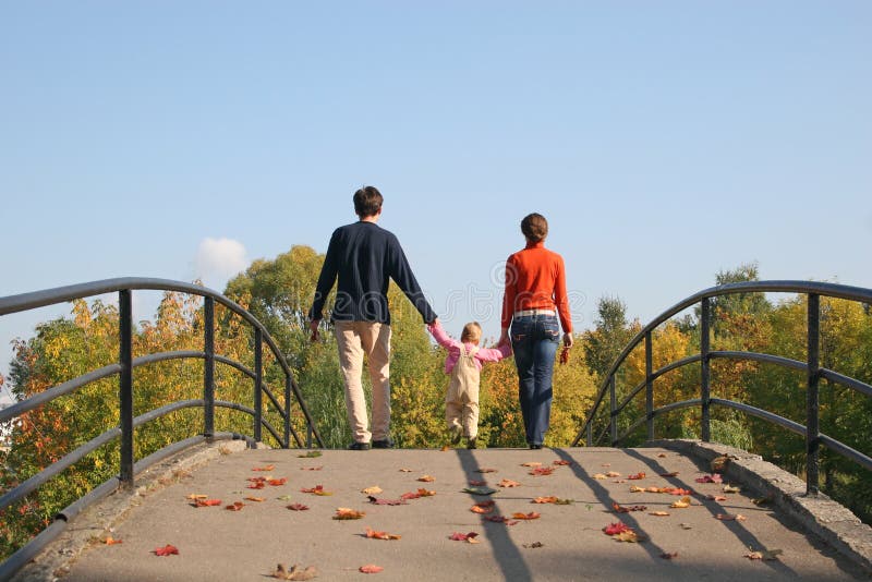 Behind family with baby