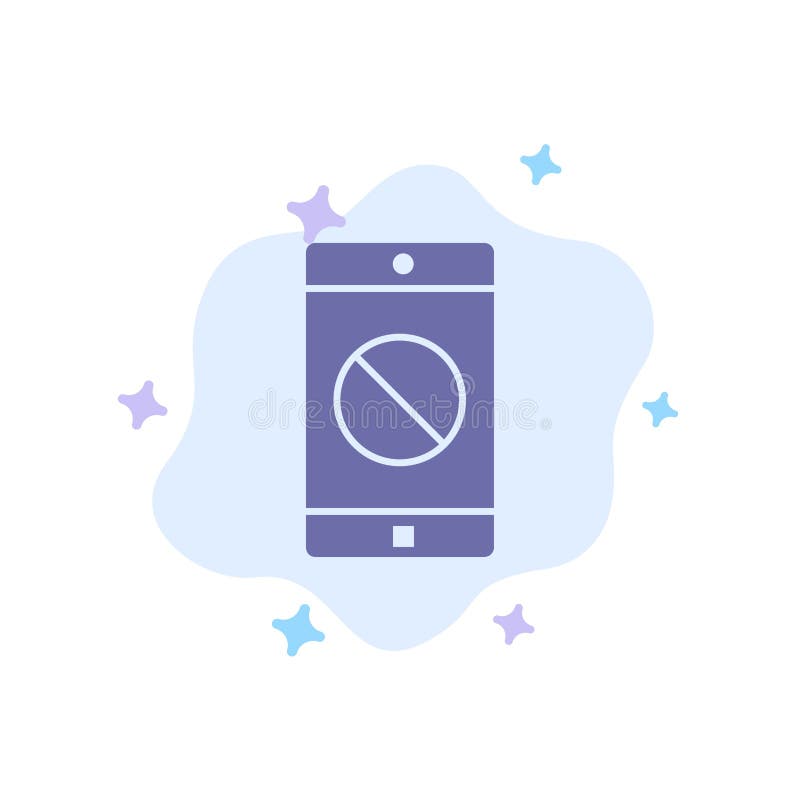 Behinderte Anwendung, behindertes Mobile, bewegliche blaue Ikone auf abstraktem Wolken-Hintergrund stock abbildung
