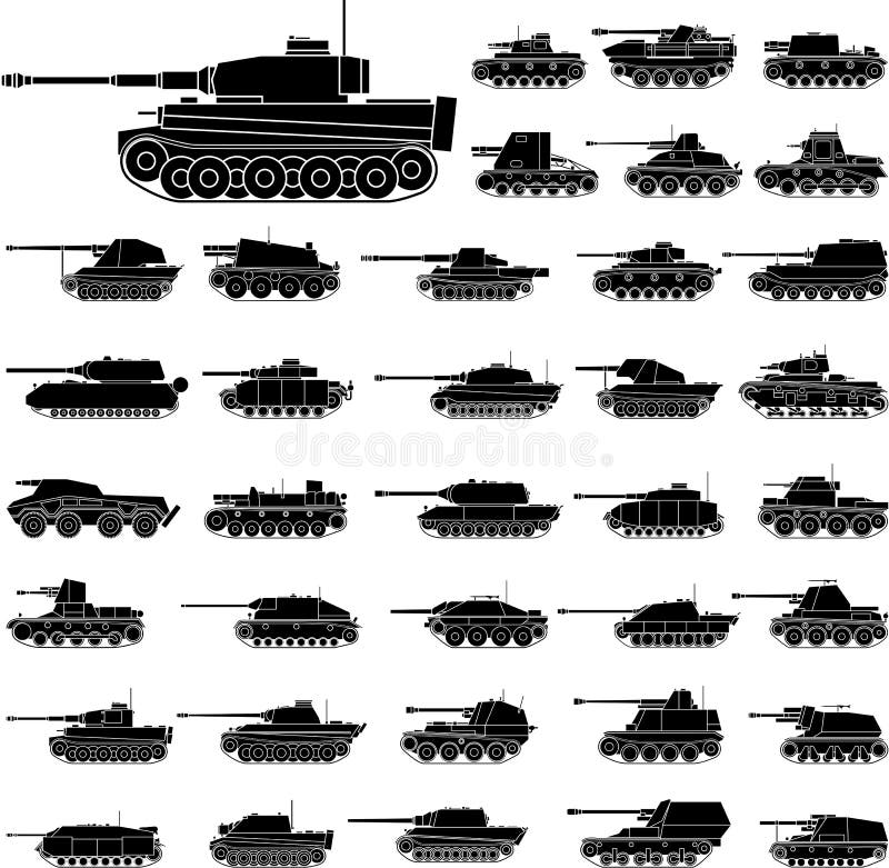 Illustration of various German Tanks which be used in World War II. Illustration of various German Tanks which be used in World War II.