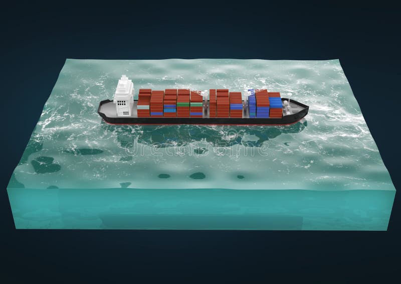 behållarelastfartyg på avsnitt av havet, vattenvagnen och den maritima transporen royaltyfri illustrationer behållarelastfartyg på avsnitt av havet, vattenvagnen och den maritima transporen royaltyfri illustrationer