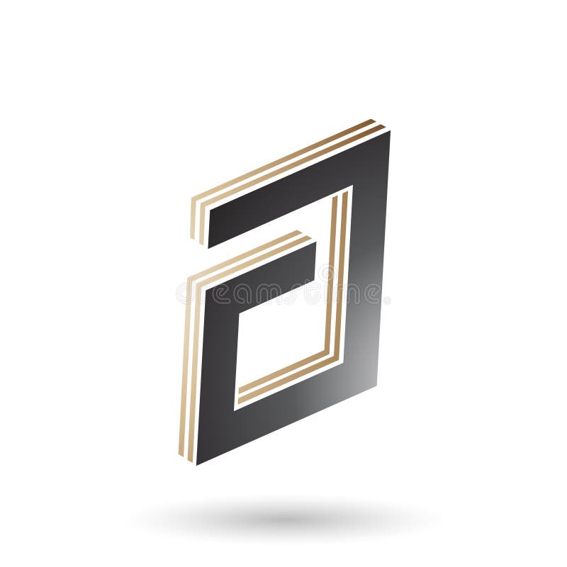 Beige and Black Rectangular Layered Letter A stock illustration Beige and Black Rectangular Layered Letter A stock illustration