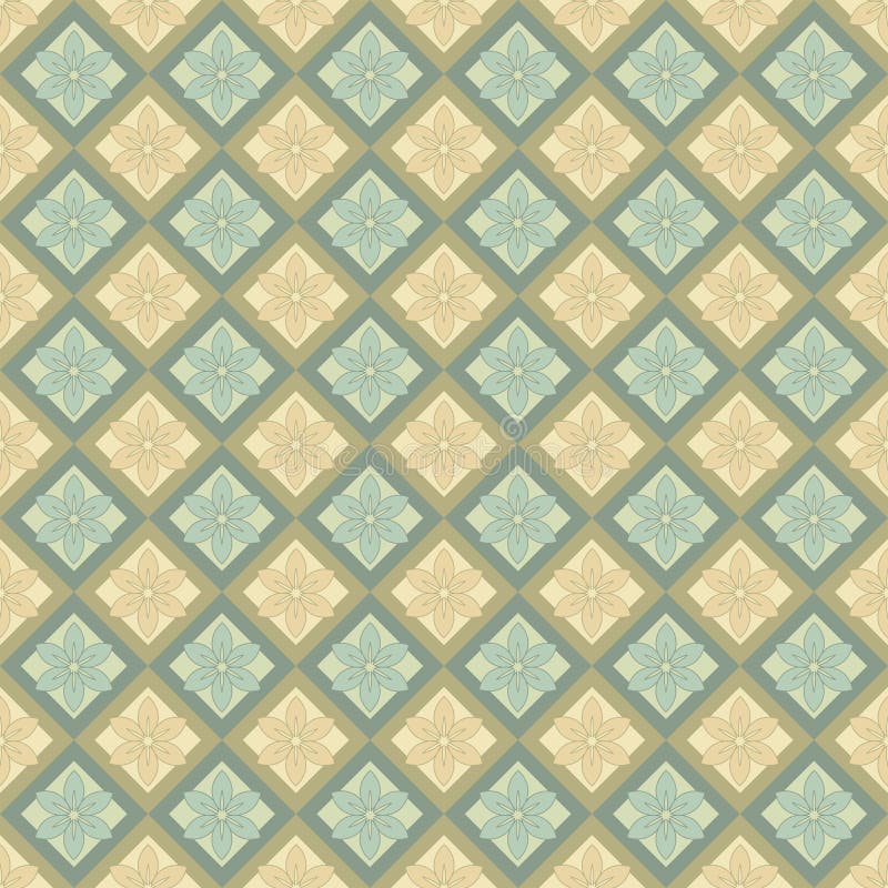 Beige and blue flower pattern