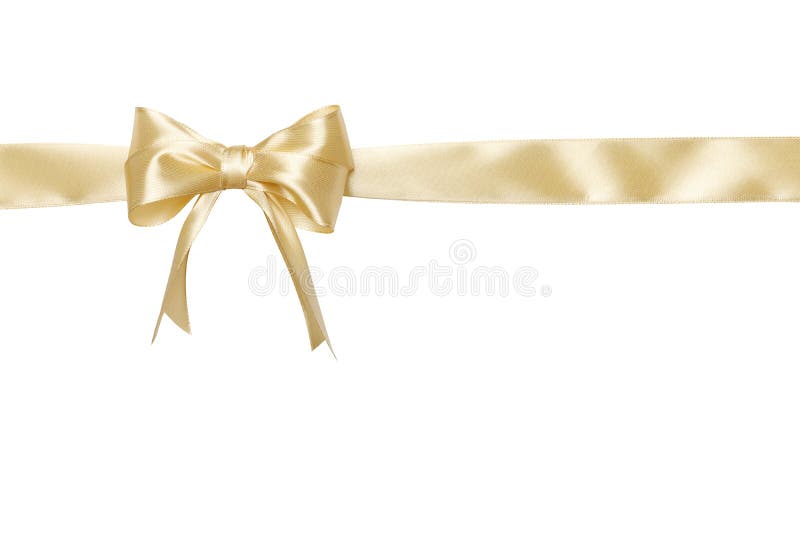 Beige Bow and Ribbon Isolated on White Background Stock Image - Image of  christmas, copy: 147401635