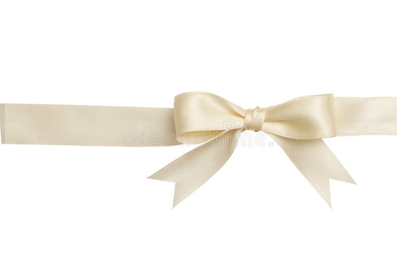 Beige Bow and Ribbon Isolated on White Background Stock Image - Image of  christmas, copy: 147401635