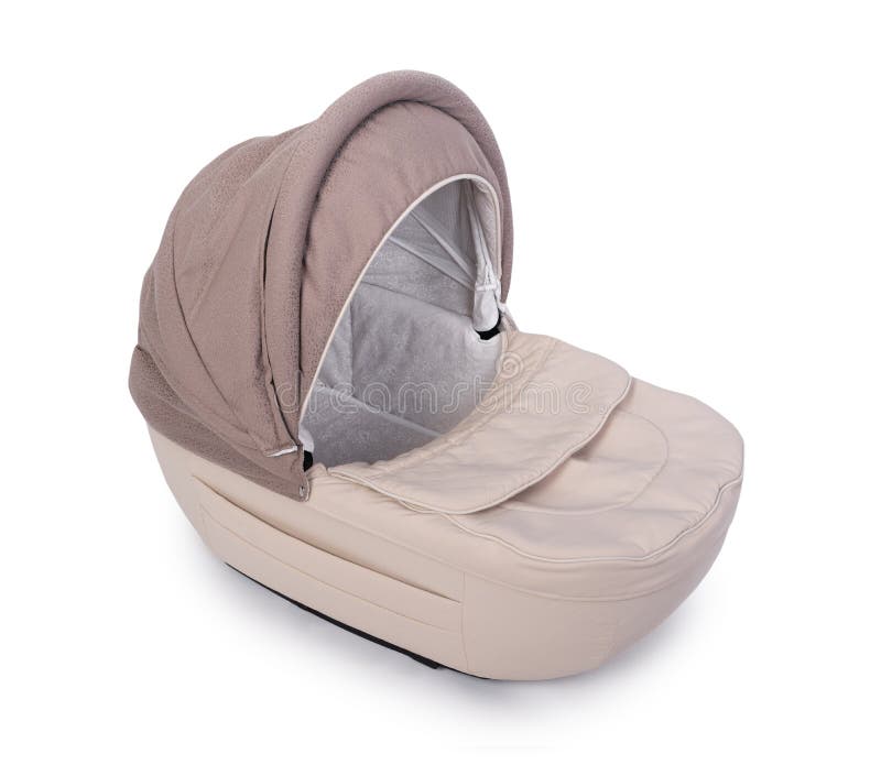 Beige carrycot stroller stock image. Image of design 209427831