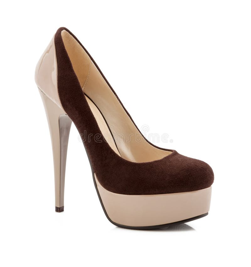Beige High Heel Shoes Isolated on White Stock Photo Image of isolated