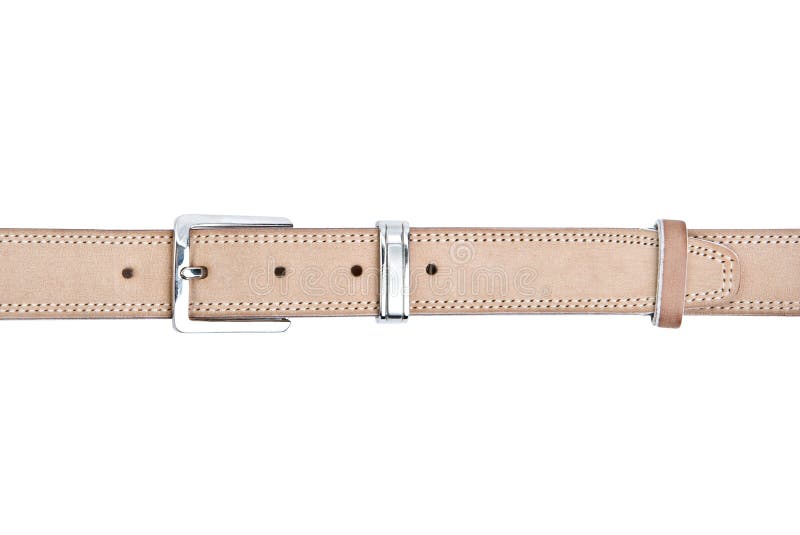 Beige leather belt