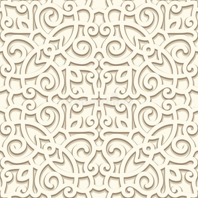 Beige nahtlose Muster der Jahrgang in den neutralen Farben stock abbildung