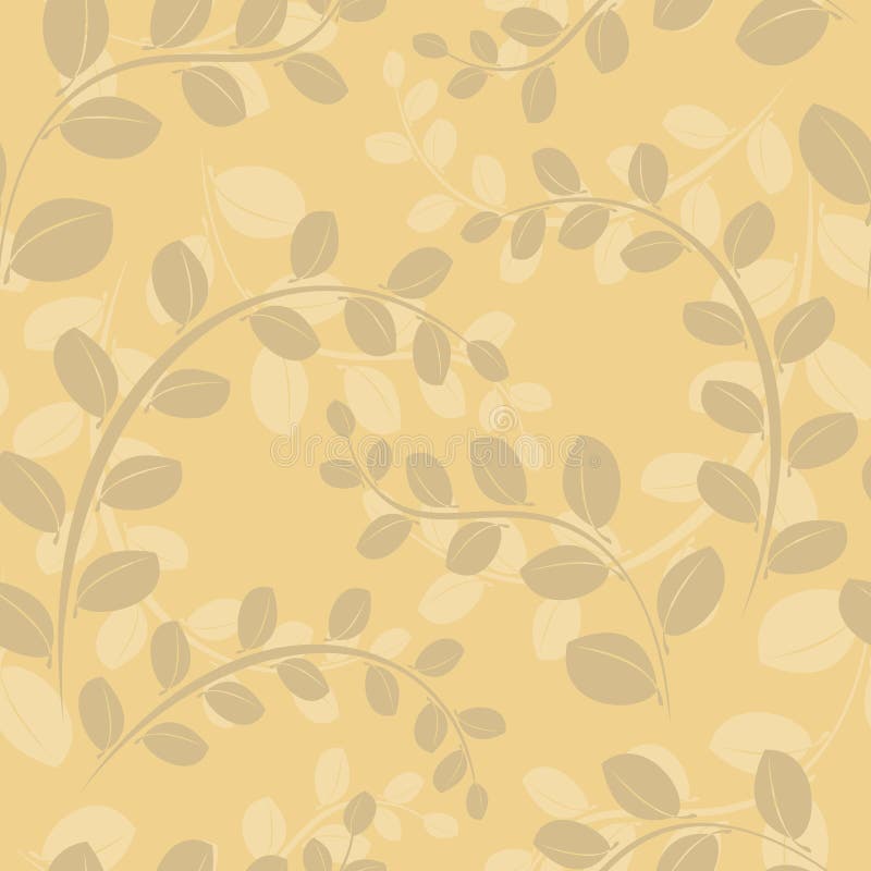 Beige nahtloses mit Blumenmuster mit Zweigen vektor abbildung Beige nahtloses mit Blumenmuster mit Zweigen vektor abbildung