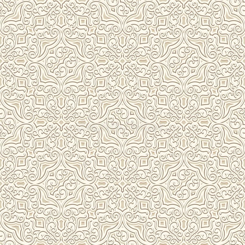 Beige nahtloses Muster der Weinlese vektor abbildung