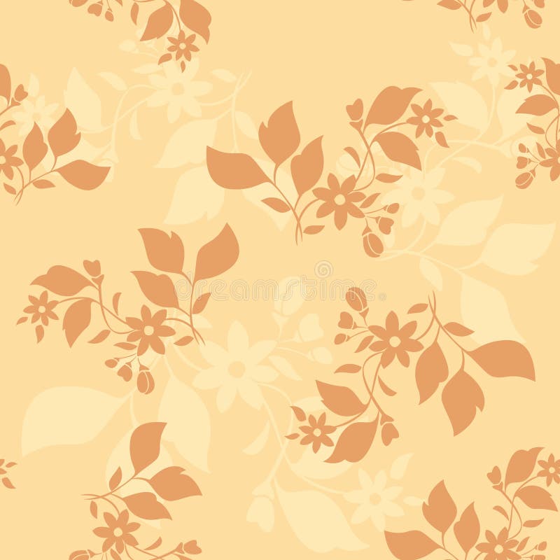 Beige nahtloses Muster mit braunen Anlagen stock abbildung Beige nahtloses Muster mit braunen Anlagen stock abbildung