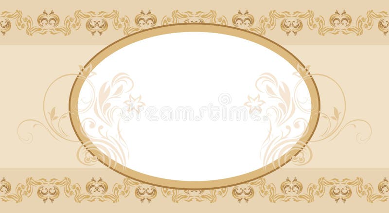 Beige ornamental seamless arabic border with frame