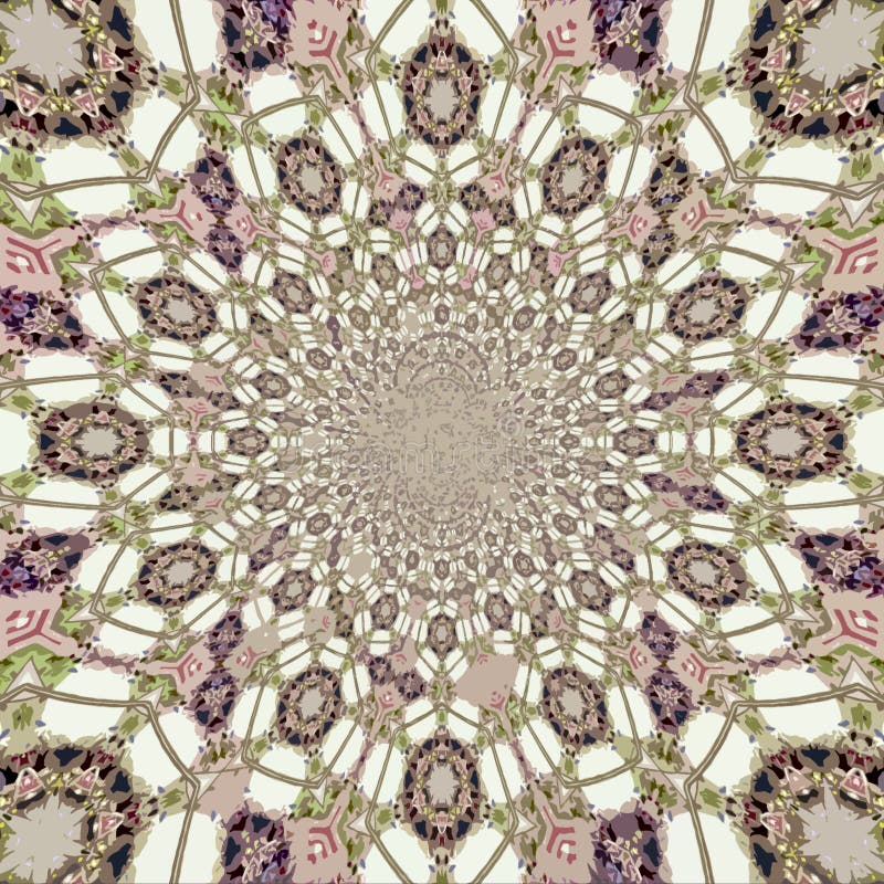 Beige pattern in fractal rotate circles vector illustration