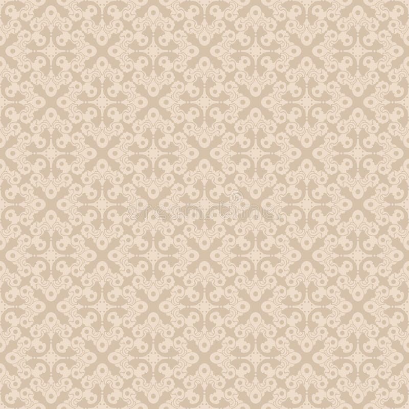 Beige Seamless Wallpaper Pattern Stock Vector Illustration Of