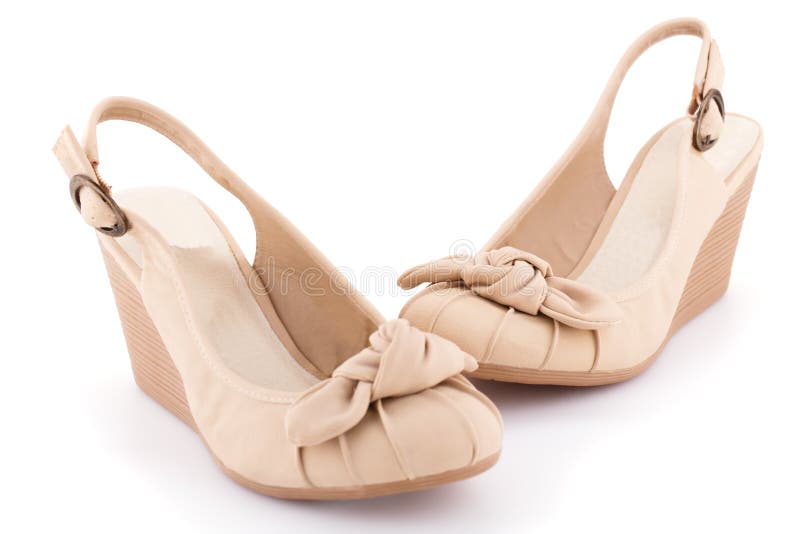 Beige shoes royalty free stock photography