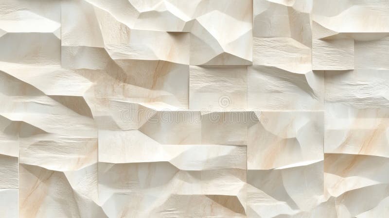 Beige Stacked Stone Wall Texture. Abstract Geometric Background of Modern Building Facade stock illustration