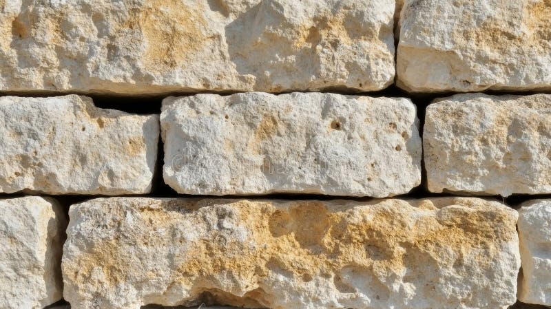 Beige Stacked Stone Wall Texture, Architectural Detail, Natural Stone Building Material royalty free illustration
