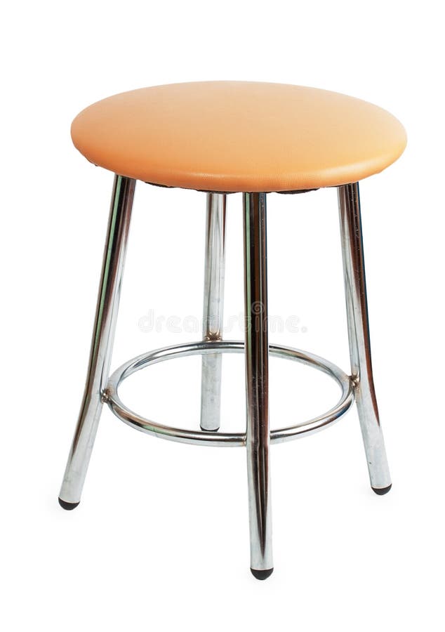 Beige Stool with Metal Legs Stock Image Image of seat, simplicity