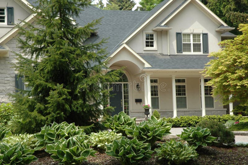 Beige Stucco House stock photography