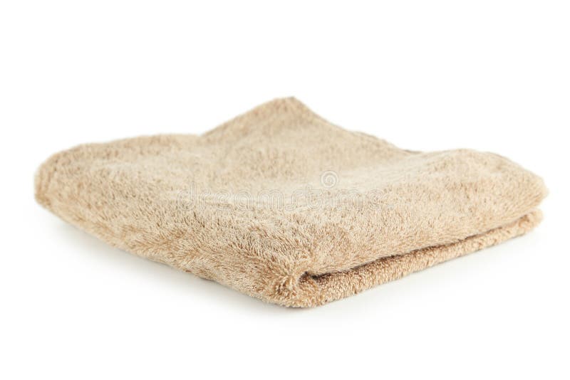 Beige towel isolated on a white