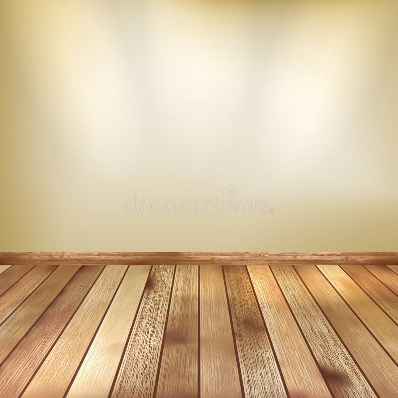 Beige wall with spot lights wooden floor. EPS 10 stock illustration Beige wall with spot lights wooden floor. EPS 10 stock illustration