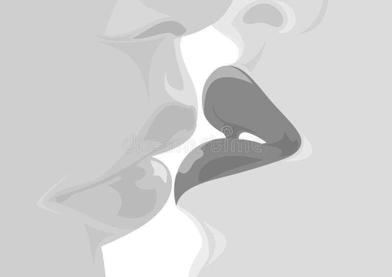 Beijo Sensual Quente, Desenho Do Vetor Ilustração do Vetor - Ilustração de  quente, figura: 81909797