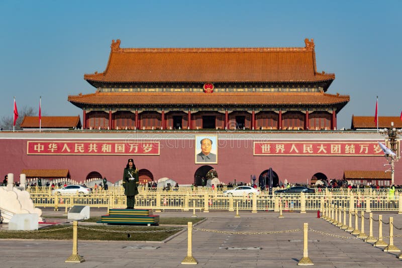 BEIJING, CHINA - : Entrance of Forbidden City of Beijing with Mao ...