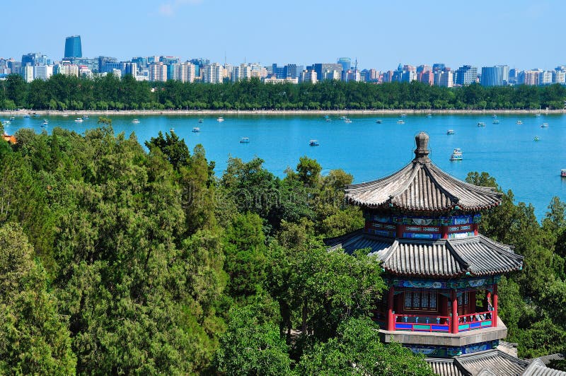 The Summer Palace is the most famous emperor garden in china. Ancient gardens in the modern city is Beijing cityscape. The Summer Palace is the most famous emperor garden in china. Ancient gardens in the modern city is Beijing cityscape.