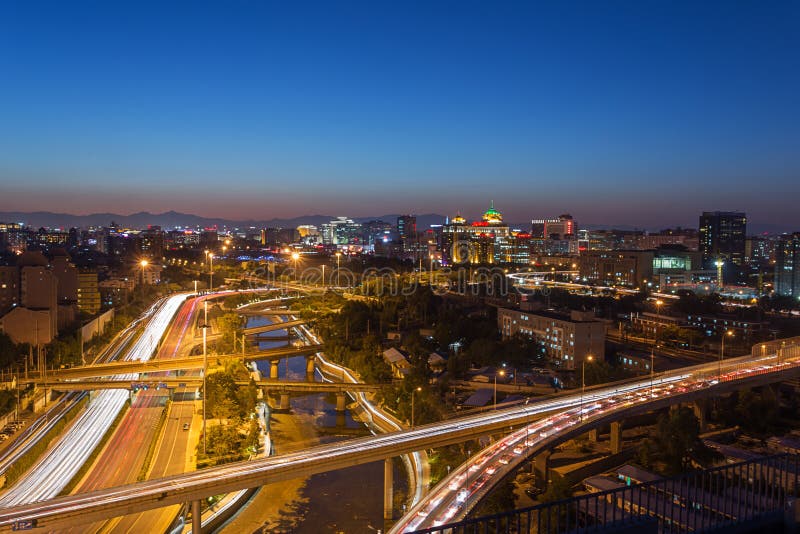 Beijing overpass at night royalty free stock photography Beijing overpass at night royalty free stock photography