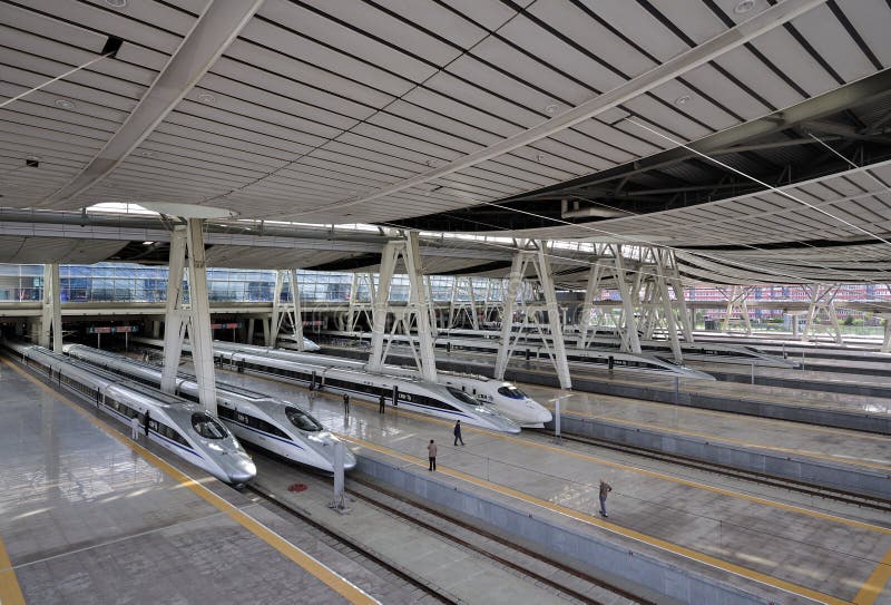 Beijing Railway Station,High Speed â€‹â€‹Rail stock photo