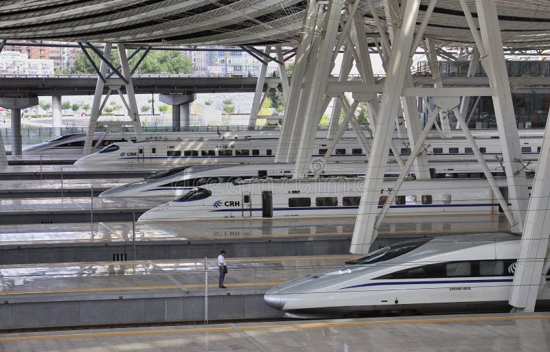 Beijing Railway Station,High Speed â€‹â€‹Rail royalty free stock photos