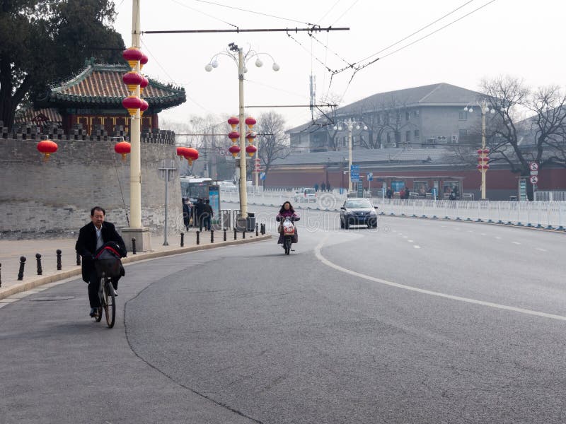 Beijing street with low traffic