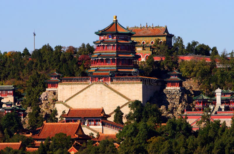 the summer palace in the beijing morning. the summer palace in the beijing morning