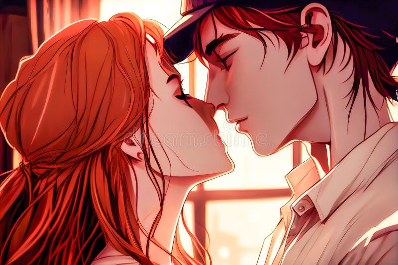 Homem beijando garota personagem de anime, Anime amor romance beijo, casal  se beijando dos desenhos animados, amor, arte cg, cabelo preto png