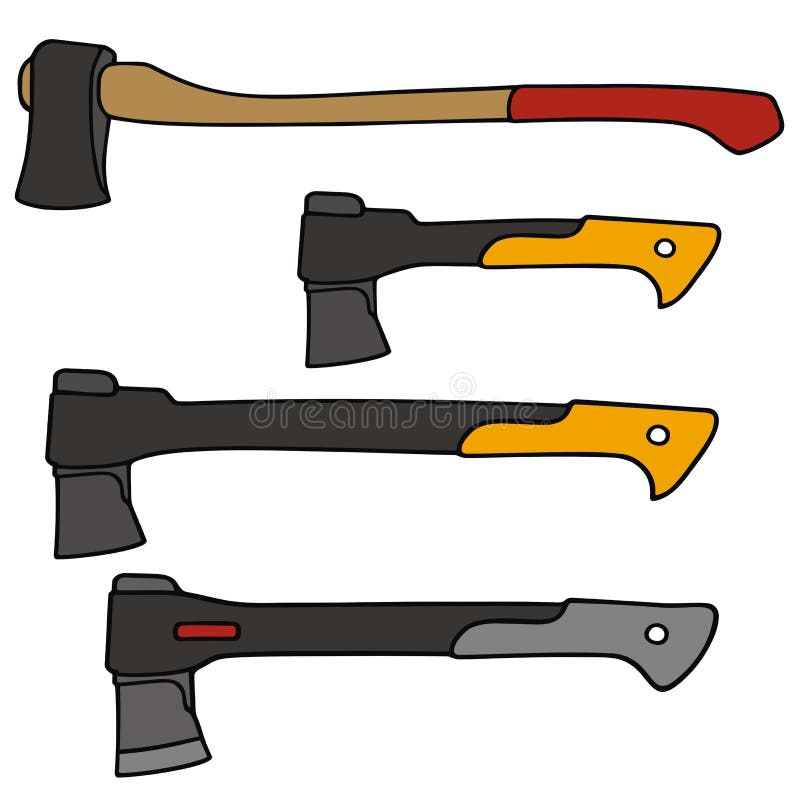 Vector drawing of the hatchets. Vector drawing of the hatchets