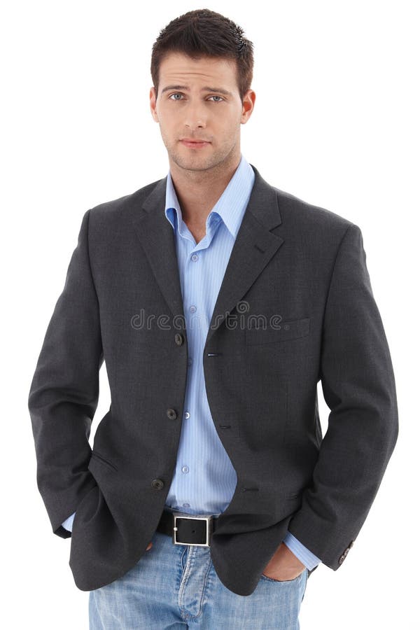 Beiläufiges Portrait des jungen Geschäftsmannes lizenzfreies stockbild