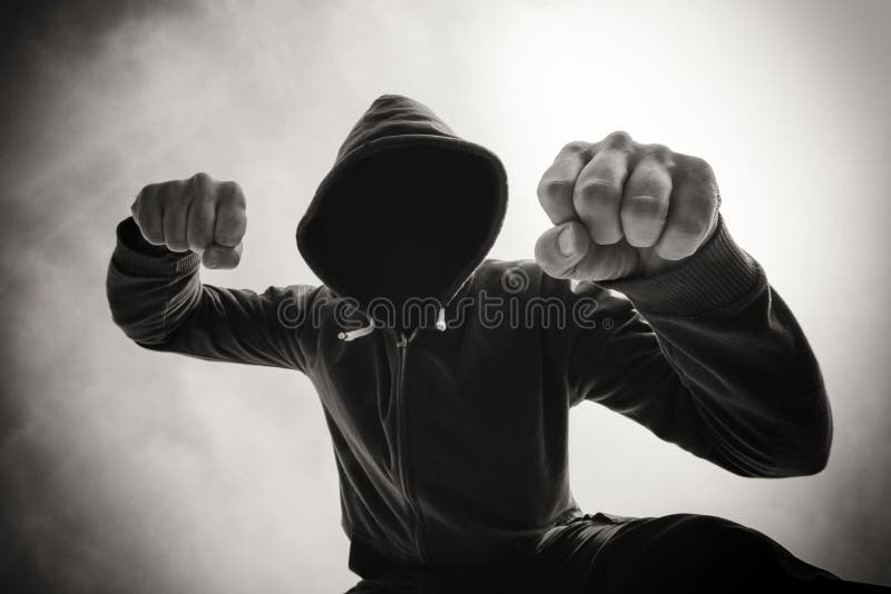 Being punched and mugged by aggressive violent man on street royalty free stock photos Being punched and mugged by aggressive violent man on street royalty free stock photos