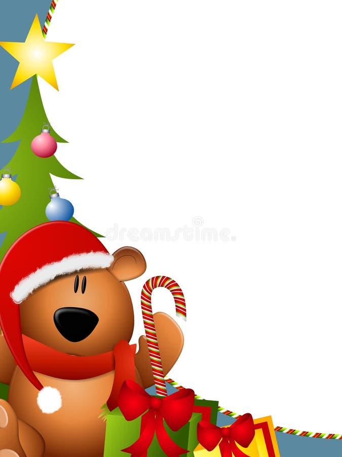 Beira 2 do urso do Natal ilustração royalty free Beira 2 do urso do Natal ilustração royalty free