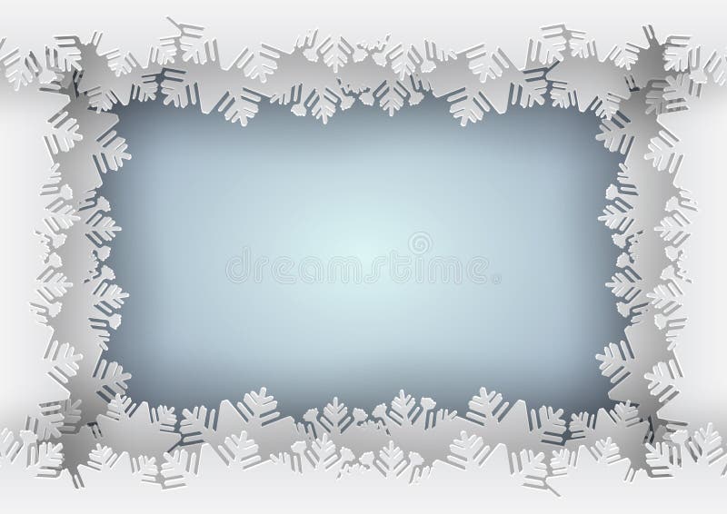Beira azul do floco de neve de papel no fundo azul ilustração royalty free Beira azul do floco de neve de papel no fundo azul ilustração royalty free
