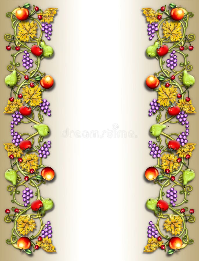 Beira da videira da fruta & do veggie ilustração royalty free Beira da videira da fruta & do veggie ilustração royalty free