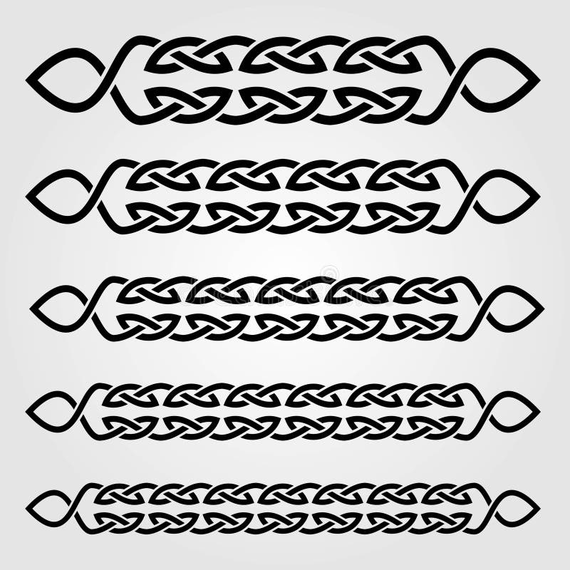 Borda em estilo celta isolada sobre fundo branco. Ilustração vetorial ilustração do vetor