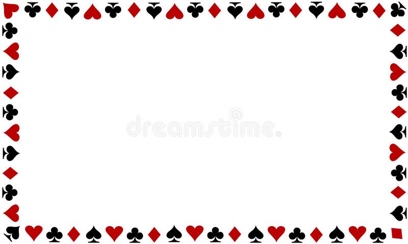 Cartas de baralho com borda sobre fundo branco fotos de stock