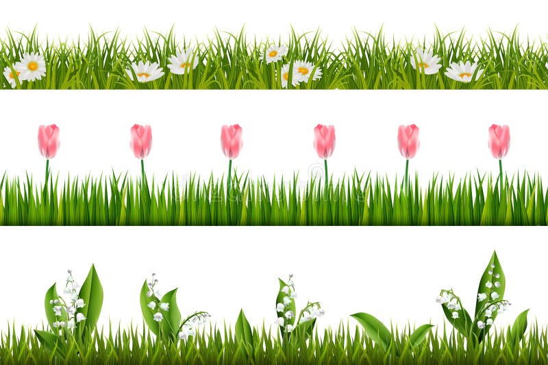 Beira sem emenda floral da mola Vetor ilustração royalty free Beira sem emenda floral da mola Vetor ilustração royalty free