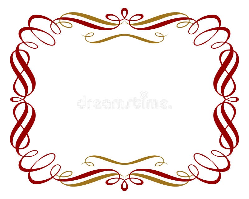 Borda retro vermelha e dourada ilustração do vetor