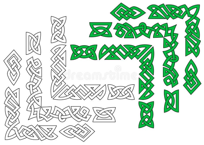 Beiras e testes padrões no céltico ilustração do vetor Beiras e testes padrões no céltico ilustração do vetor
