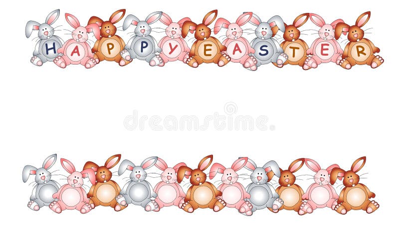 Bordas de Coelho Feliz da Páscoa ilustração stock