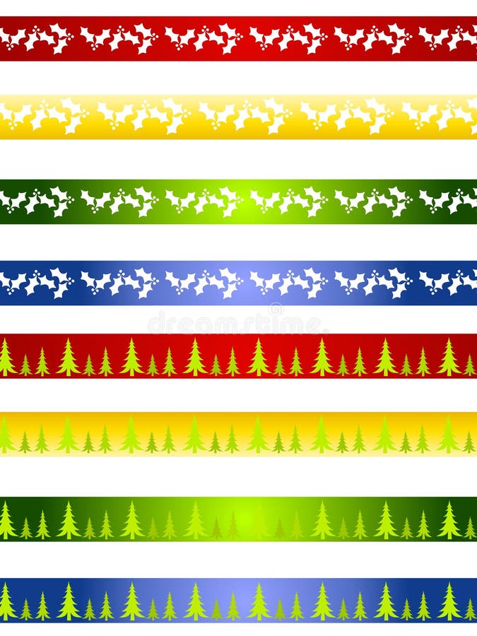 Beiras ou divisores decorativos do Natal ilustração do vetor Beiras ou divisores decorativos do Natal ilustração do vetor