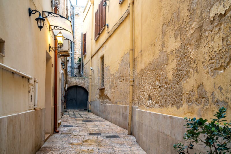 View of a narrow street in the Italian city Bari. Travel. View of a narrow street in the Italian city Bari. Travel
