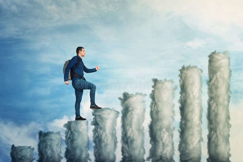Beklim op grafiek stock afbeeldingen Beklim op grafiek stock afbeeldingen